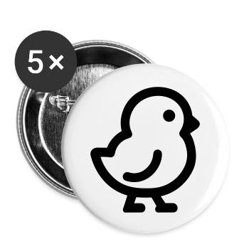 chick - Buttons small 1''/25 mm (5-pack) - white - Front