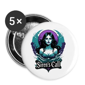 Appel de la sirène - Lot de 5 petits badges (25 mm) - blanc - Devant