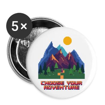 Retro Gaming Abenteuer - Buttons klein 25 mm (5er Pack) - Weiß - Vorne