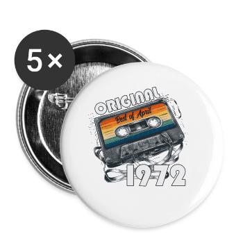 53ème Anniversaire Original Avril Millésime 1972 - Lot de 5 petits badges (25 mm) - blanc - Devant