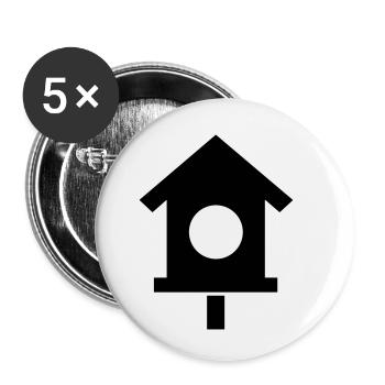 Vogelhaus - Buttons klein 25 mm (5er Pack) - Weiß - Vorne