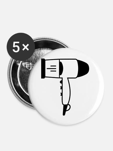 Föhn - Buttons klein 25 mm (5er Pack) - Weiß