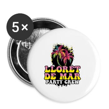 Lloret De Mar Party Crew Urlaub - Buttons klein 25 mm (5er Pack) - Weiß - Vorne
