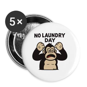 Singe faisant une crise de colère face à l’échec de la lessive - Lot de 5 petits badges (25 mm) - blanc - Devant