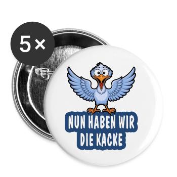 MAINTENANT, NOUS AVONS LA MERDE - Lot de 5 petits badges (25 mm) - blanc - Devant