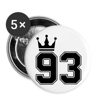 93 Crowns - Buttons small 1''/25 mm (5-pack) - white - Front