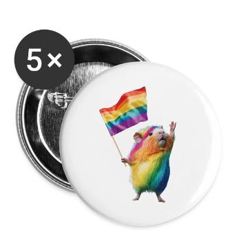 Meerschweinchen - Buttons klein 25 mm (5er Pack) - Weiß - Vorne