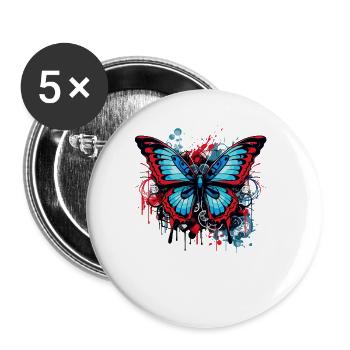Urban Butterfly - Buttons small 1''/25 mm (5-pack) - white - Front