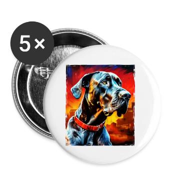Great Dane Dog Portrait - Buttons small 1''/25 mm (5-pack) - white - Front