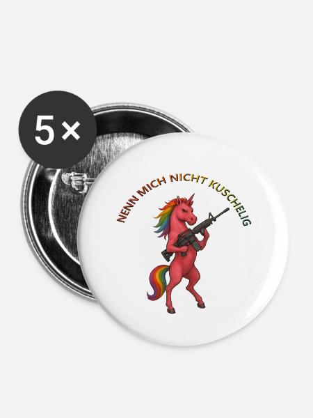Nicht Kuschelig - Buttons klein 25 mm (5er Pack) - Weiß