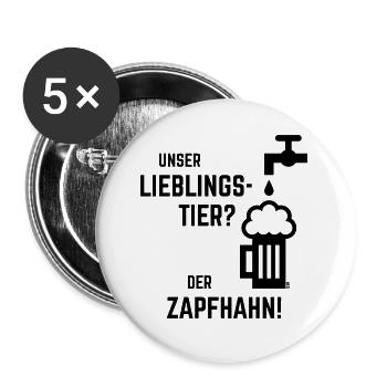 Unser Lieblingstier? Der Zapfhahn! (Bier / Black) - Buttons klein 25 mm (5er Pack) - Weiß - Vorne