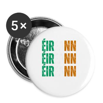Flagge von Irland, Irish Pride - Buttons klein 25 mm (5er Pack) - Weiß - Vorne