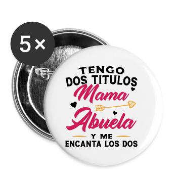 Mama und Oma Muttertagsgeschenk - Buttons klein 25 mm (5er Pack) - Weiß - Vorne