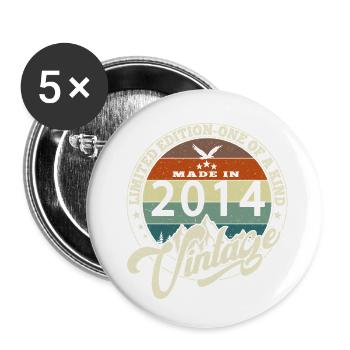 Jahrgang 2014 Best of 2014 - 11 Jahre alter Geburtstag - Buttons klein 25 mm (5er Pack) - Weiß - Vorne