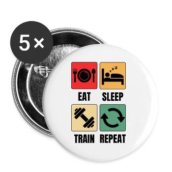 Funny saying weight training - Buttons small 1''/25 mm (5-pack) - white - Front