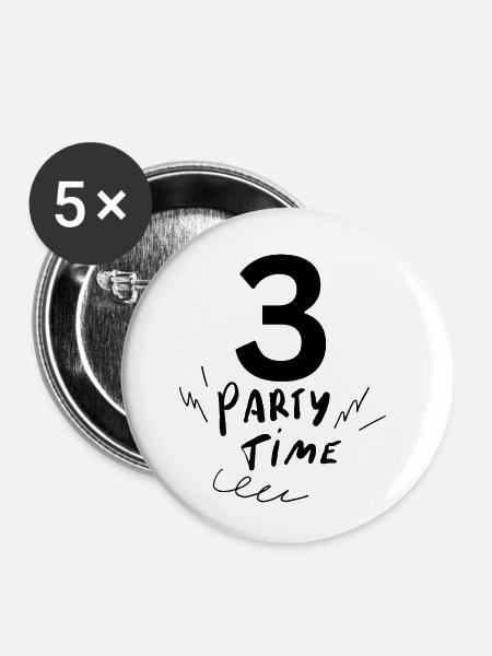 3 - Buttons klein 25 mm (5er Pack) - Weiß