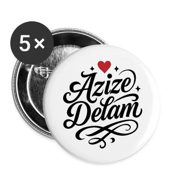 Azize Delam Persisch Iran - Buttons klein 25 mm (5er Pack) - Weiß - Vorne