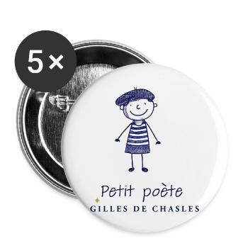 Der kleine Dichter Gilles de Chasles - Buttons klein 25 mm (5er Pack) - Weiß - Vorne