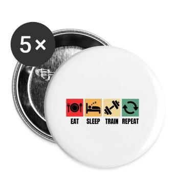 Weight Training, Saying, Sports, Fitness Motif - Buttons small 1''/25 mm (5-pack) - white - Front