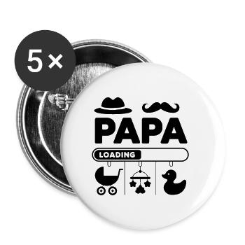 Bald Papa Spruch werdender Vater - Buttons klein 25 mm (5er Pack) - Weiß - Vorne