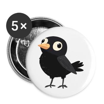 little stupid bird - Buttons small 1''/25 mm (5-pack) - white - Front