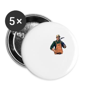 Qui creuse une fosse pour les autres - Drôle de dicton de bâtiment - Lot de 5 petits badges (25 mm) - blanc - Devant