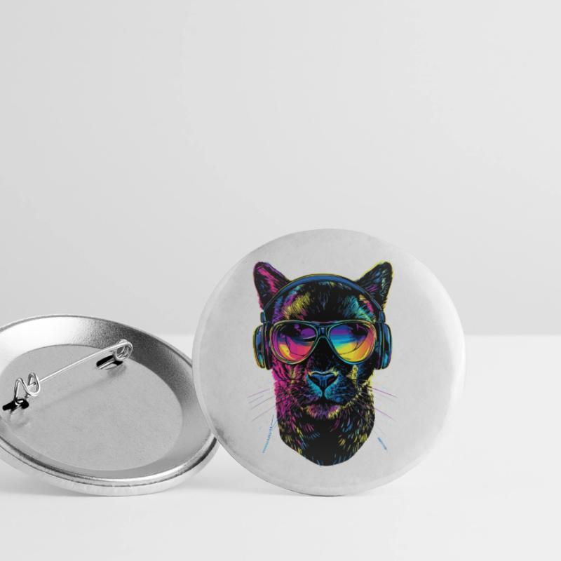 Panthère Léopard Grand Chat Mignon Gros Chat Panter Lot de 5 petits badges (25 mm)