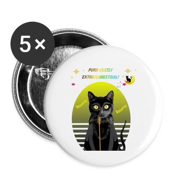 Purr Serenades Under The Soft Lemon Light - Buttons small 1''/25 mm (5-pack) - white - Front