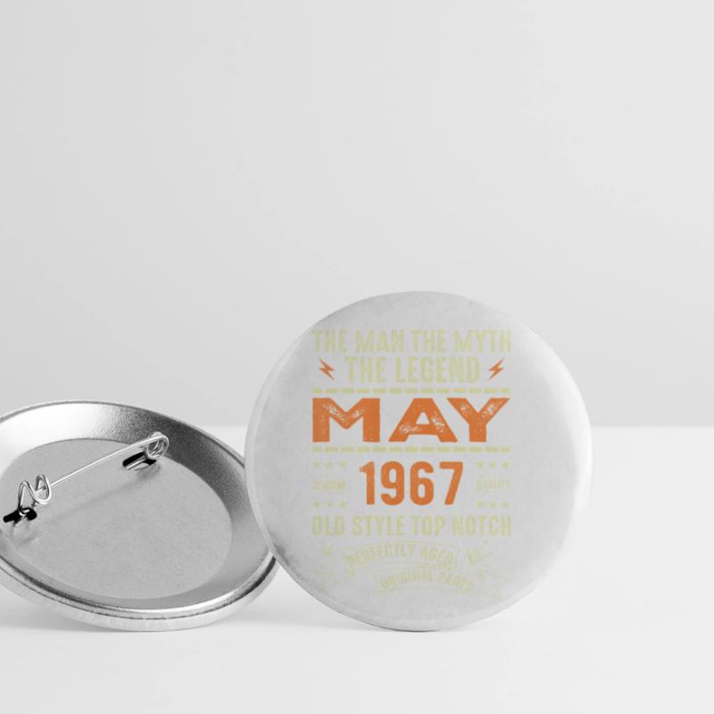 Geburtstag Mai 1967 - May 1967 Buttons klein 25 mm (5er Pack)