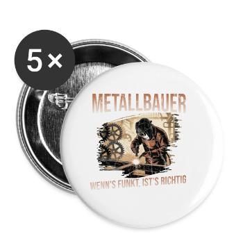 Metallbauer Lustiger Spruch Metallbau Cool Geselle - Buttons klein 25 mm (5er Pack) - Weiß - Vorne