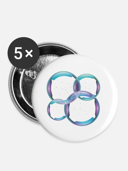 Blasen - Buttons klein 25 mm (5er Pack) - Weiß