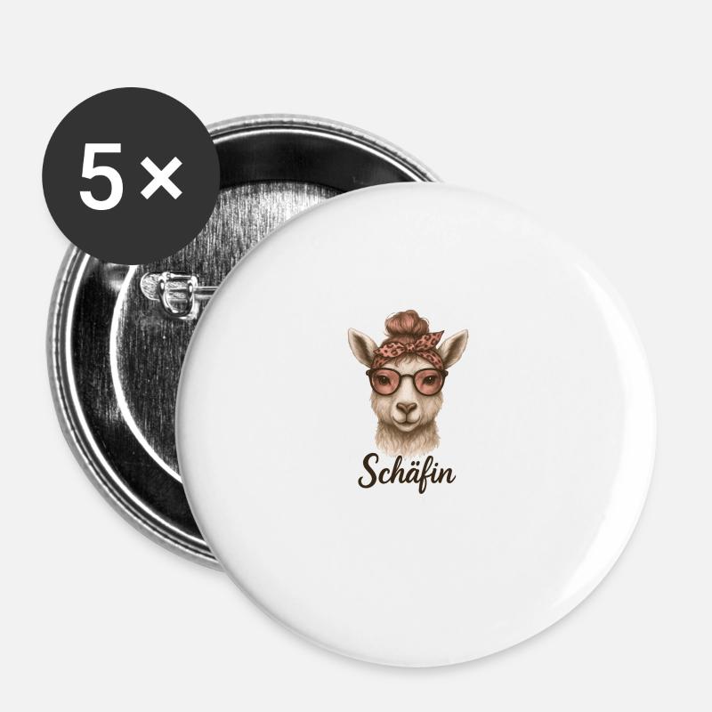 Sheep – humorous sheep design for strong - Buttons small 1''/25 mm (5-pack) - white