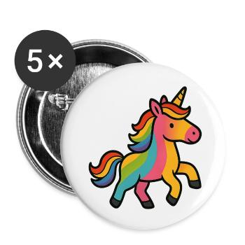 Colorful Unicorn - Buttons small 1''/25 mm (5-pack) - white - Front
