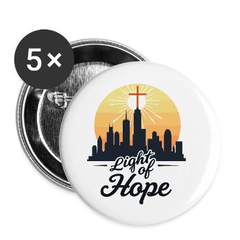 Light of hope - Buttons small 1''/25 mm (5-pack) - white - Front