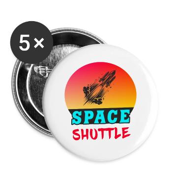 Navette spatiale Sunset Design - Lot de 5 petits badges (25 mm) - blanc - Devant