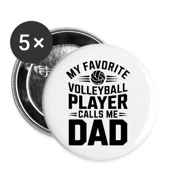 Volleyball Spruch Lustiges Volleyball Geschenk - Buttons klein 25 mm (5er Pack) - Weiß - Vorne