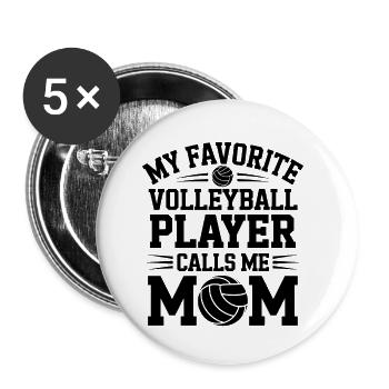 Volleyball Spruch Lustiges Volleyball Geschenk - Buttons klein 25 mm (5er Pack) - Weiß - Vorne