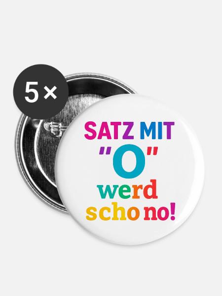 Satz mit O 2 - Buttons klein 25 mm (5er Pack) - Weiß