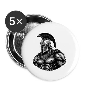 Spartaner Gladiator - Buttons klein 25 mm (5er Pack) - Weiß - Vorne