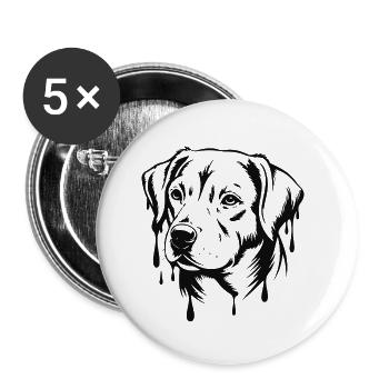 A DOG - Buttons small 1''/25 mm (5-pack) - white - Front