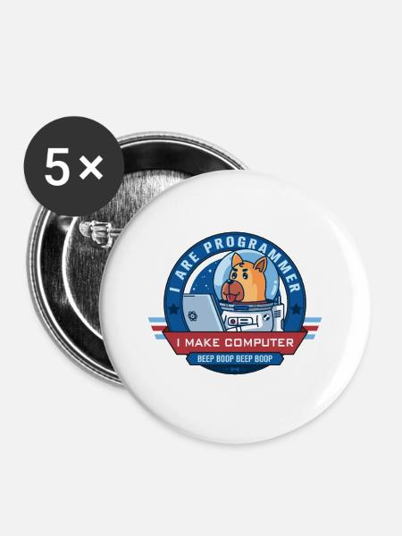 Ich bin Programmierer - Buttons klein 25 mm (5er Pack) - Weiß