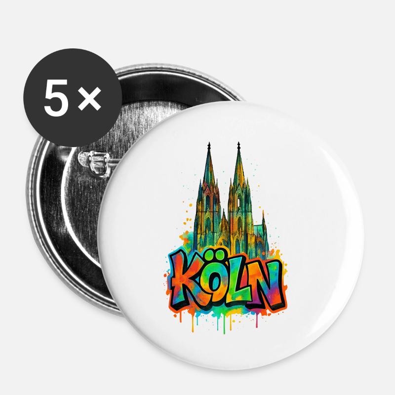 Dom Graffiti Style - Buttons small 1''/25 mm (5-pack) - white