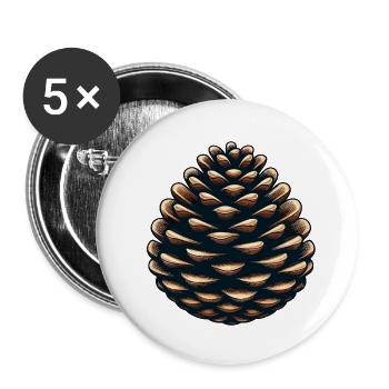 Pine cone - Buttons small 1''/25 mm (5-pack) - white - Front