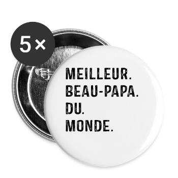 Best Father-in-Law In The World Father's Day - Buttons small 1''/25 mm (5-pack) - white - Front