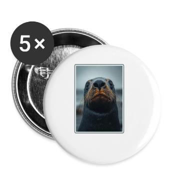 Sea Lions Sea Lion - Buttons small 1''/25 mm (5-pack) - white - Front