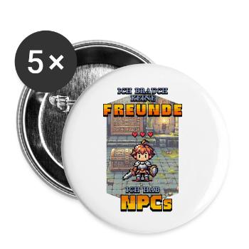I don't need friends, I have NPCs - Buttons small 1''/25 mm (5-pack) - white - Front