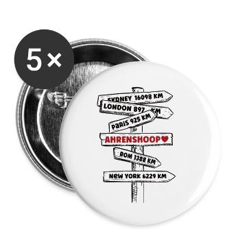 Ahrenshoop Urlaub Ostsee Insel Fischland Darß - Buttons klein 25 mm (5er Pack) - Weiß - Vorne