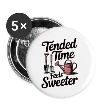 Gardening with Heart Shirt - Buttons small 1''/25 mm (5-pack) - white - Front