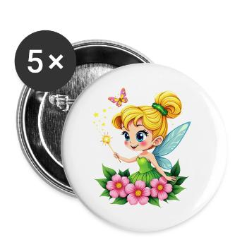Fee - Buttons klein 25 mm (5er Pack) - Weiß - Vorne