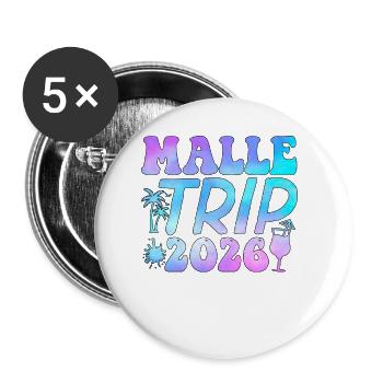Malle Trip 2026 Palm Trees Cocktail Group Getaway - Buttons small 1''/25 mm (5-pack) - white - Front